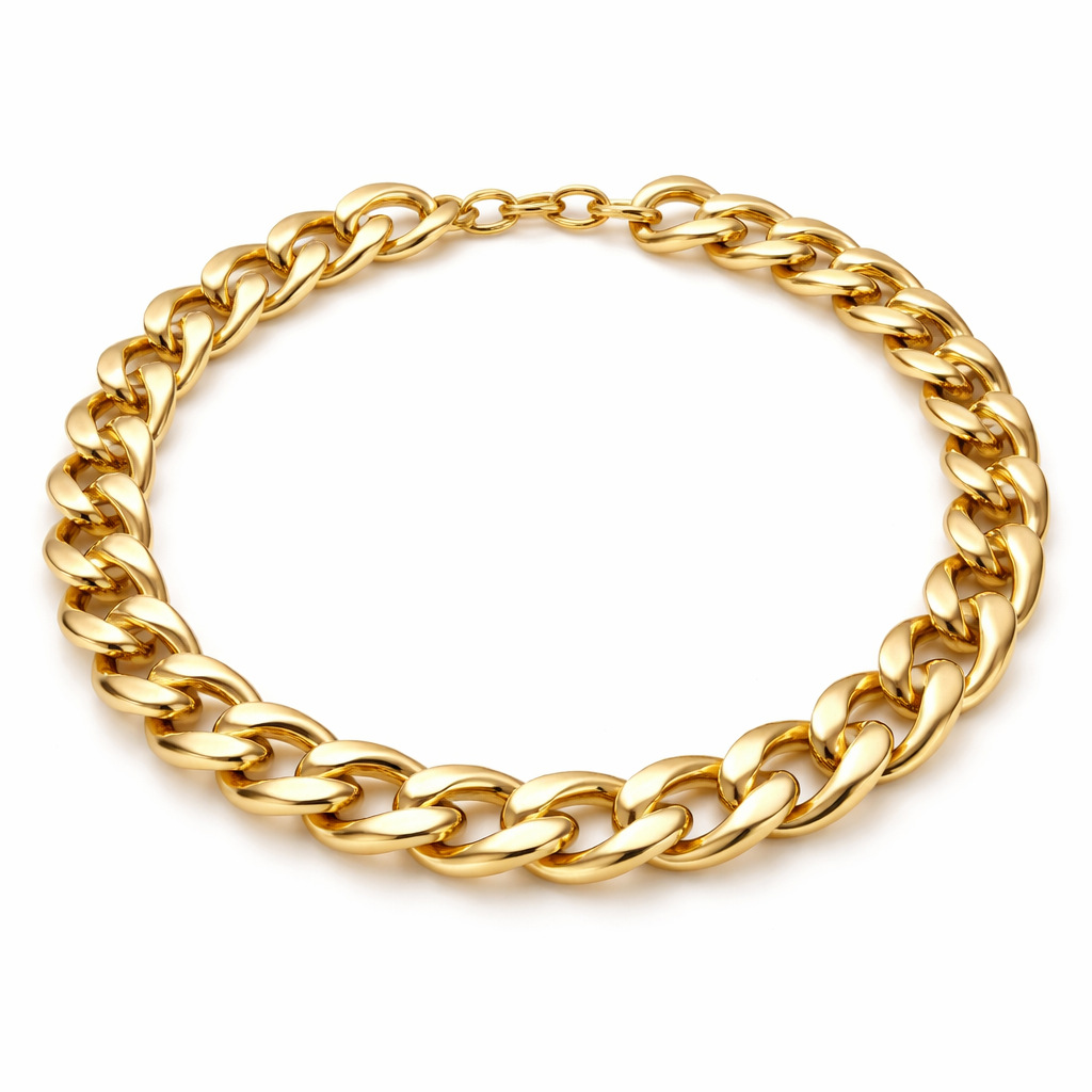 Collier chaîne à maillons dorés pour femme