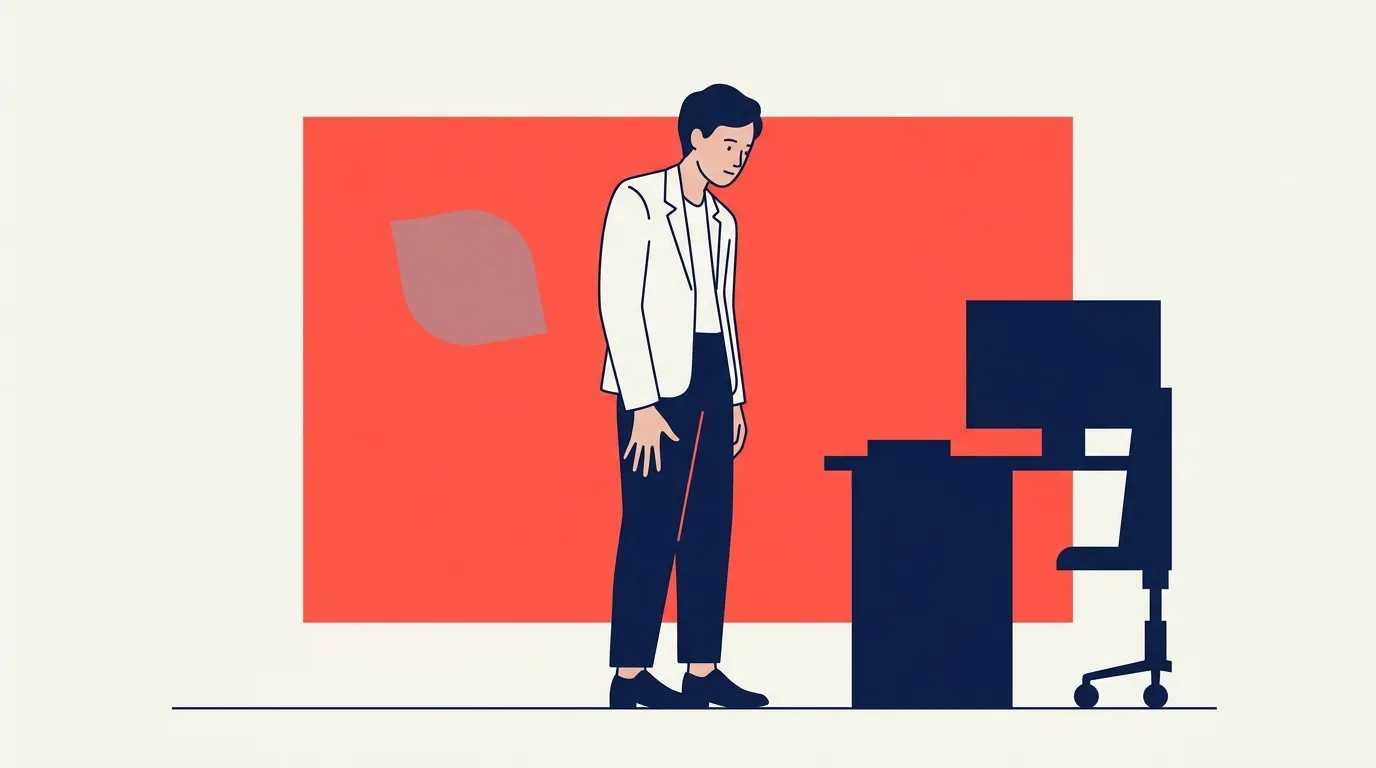 Homme en costume blanc debout pr&egrave;s d'un bureau noir