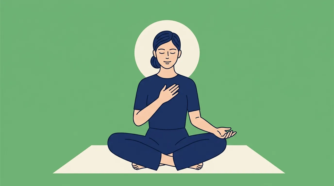 Femme en position de m&eacute;ditation, sereine et paisible