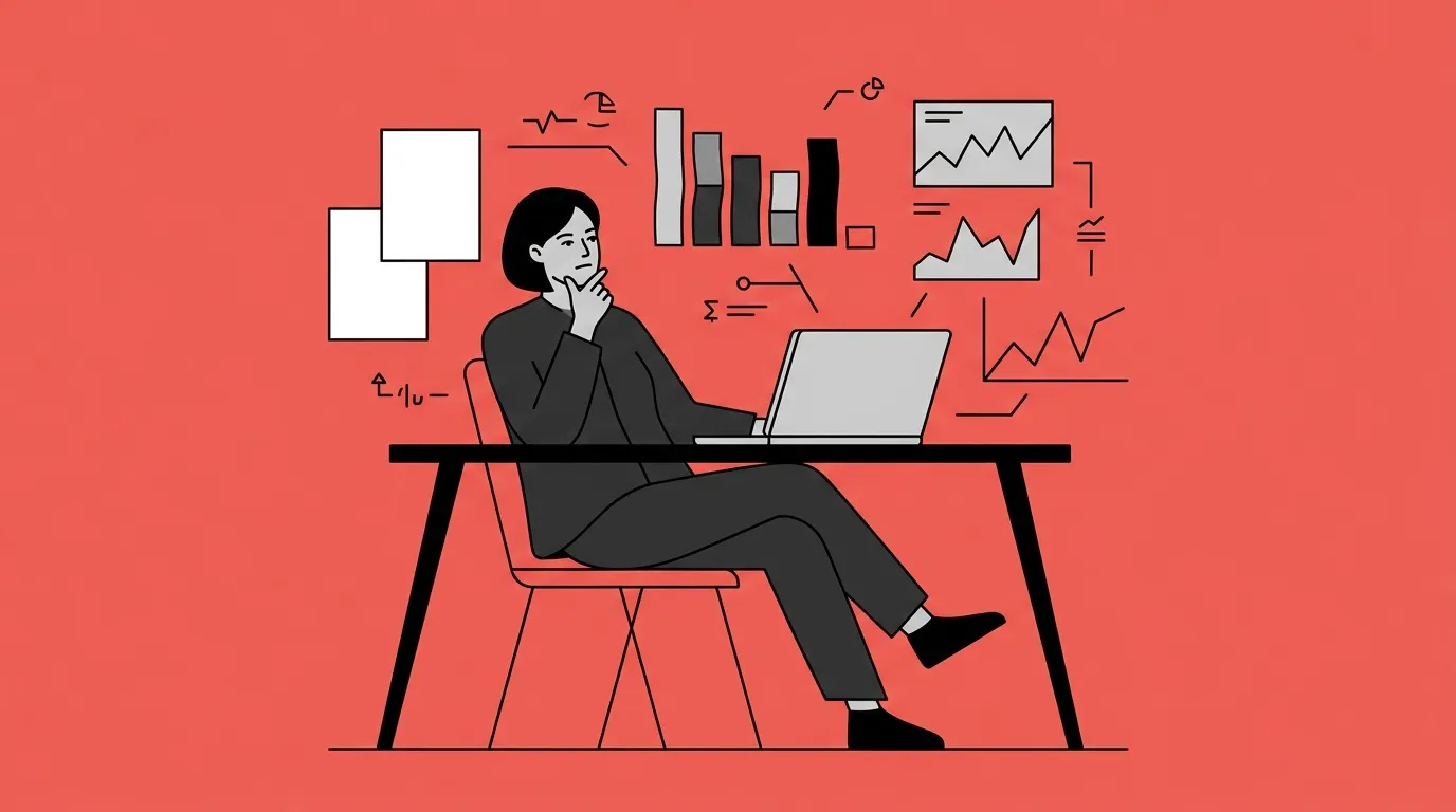 Femme analysant des donn&eacute;es sur laptop avec graphiques