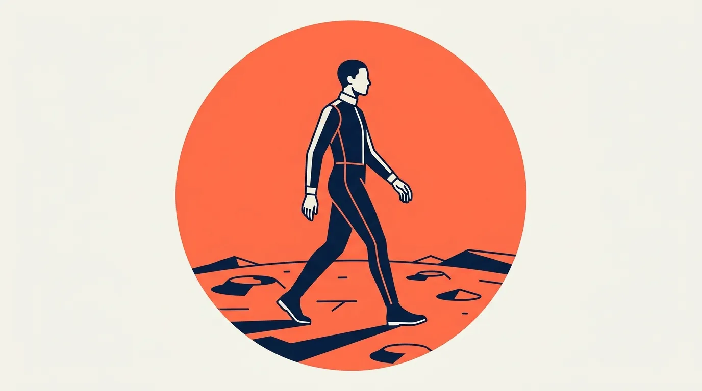 homme qui marche sur la lune