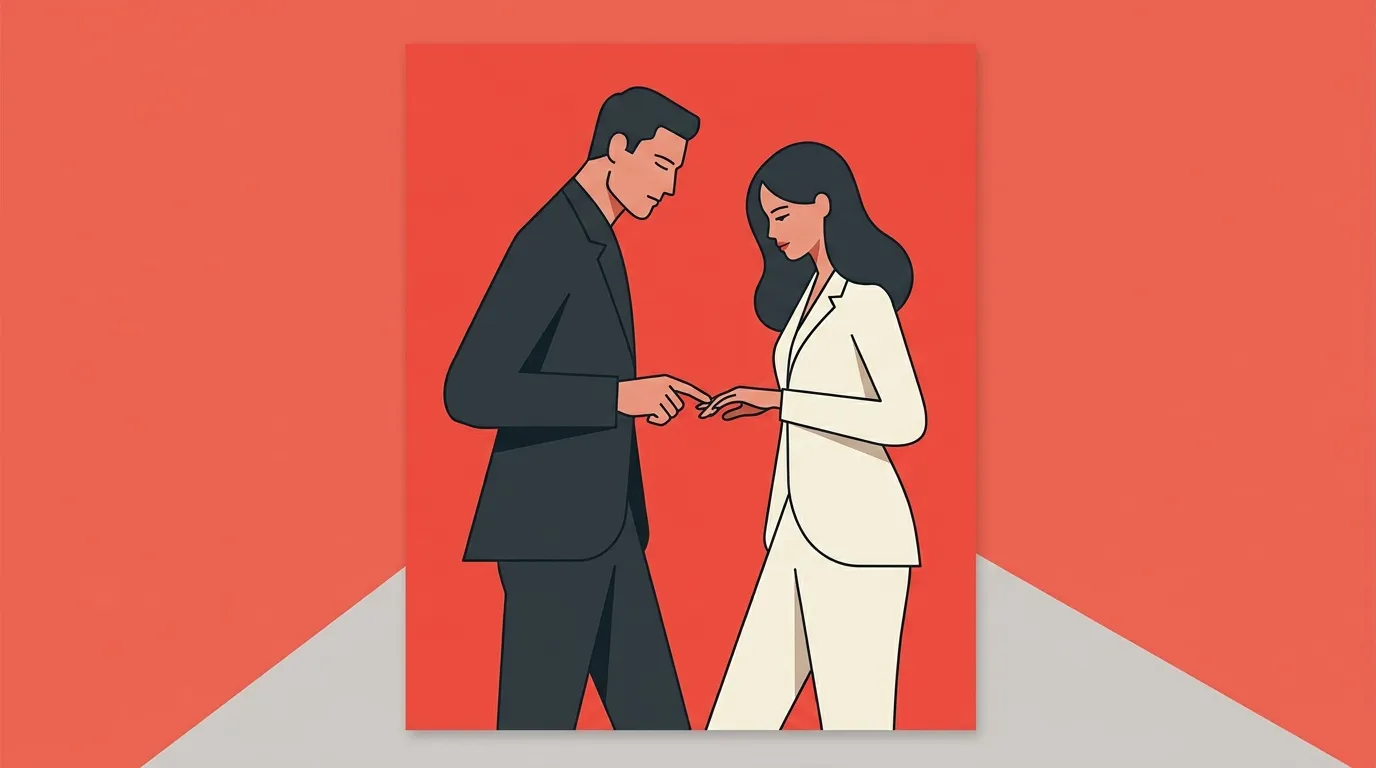 homme qui effleure la main d'une femme