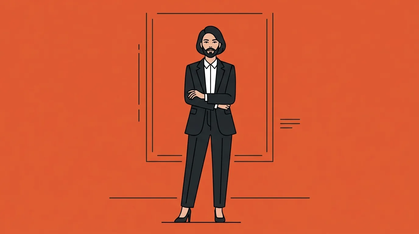 Homme d'affaires en costume noir posant confiant