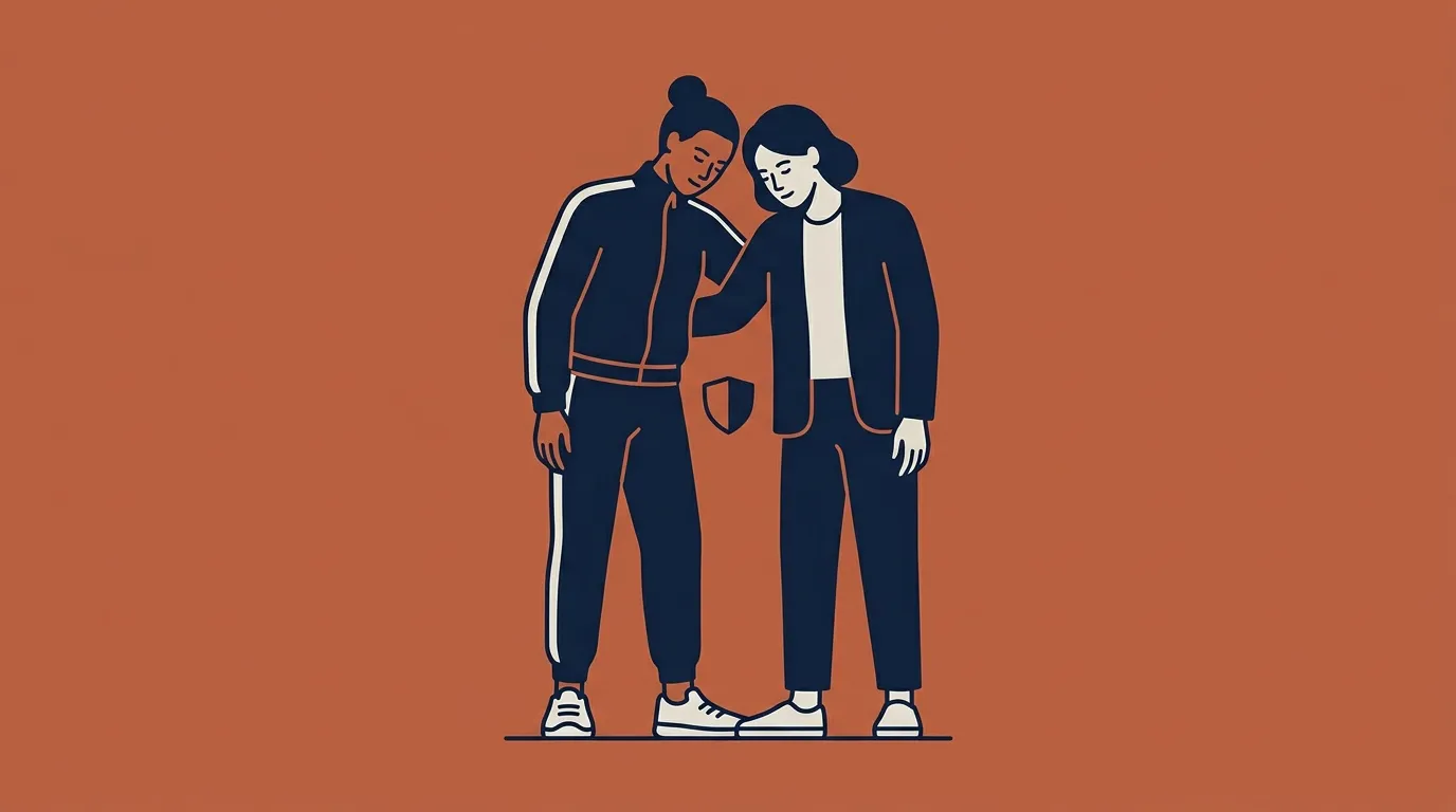 Deux femmes souriantes conversent ensemble amicalement