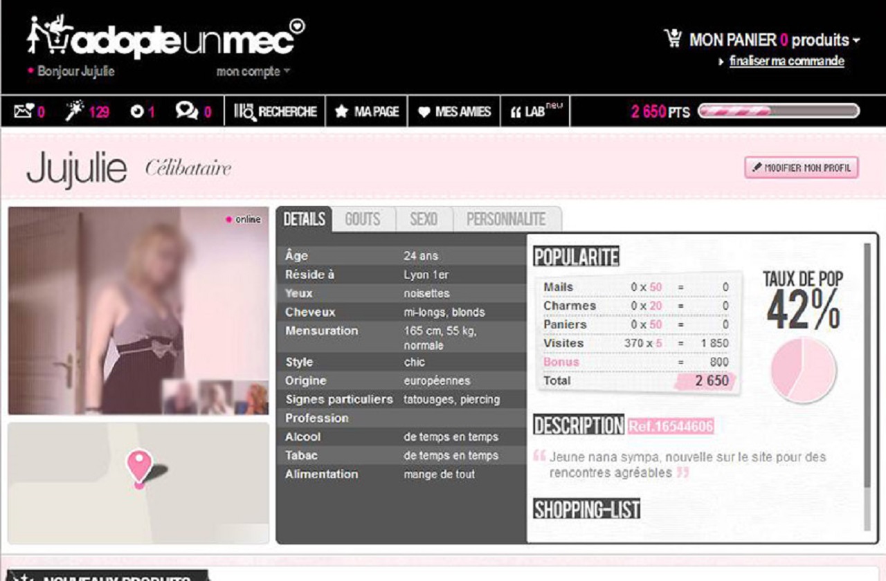 Un profil sur Adopte Un Mec