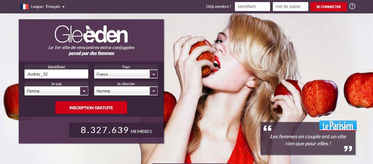 Page d'accueil Gleeden