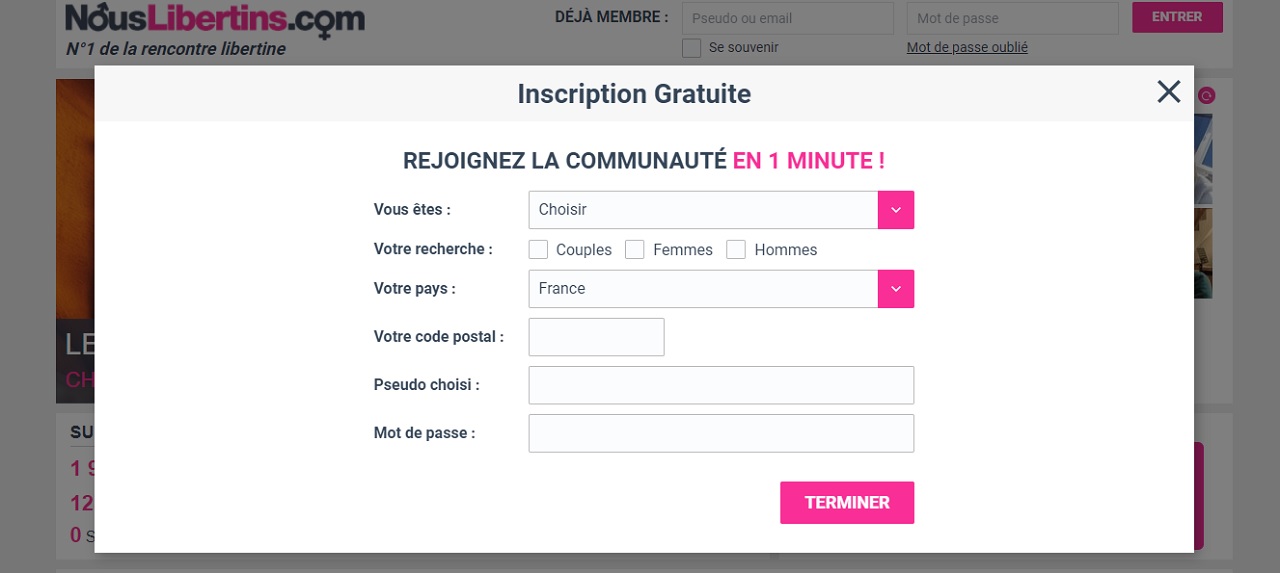 Formulaire d'inscription