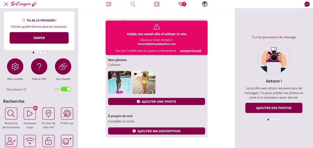 mon profil sensuel sur le site de rencontres pour matures SoCougar