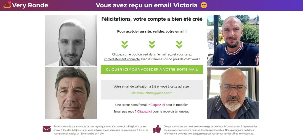 mon inscription sur Very Ronde