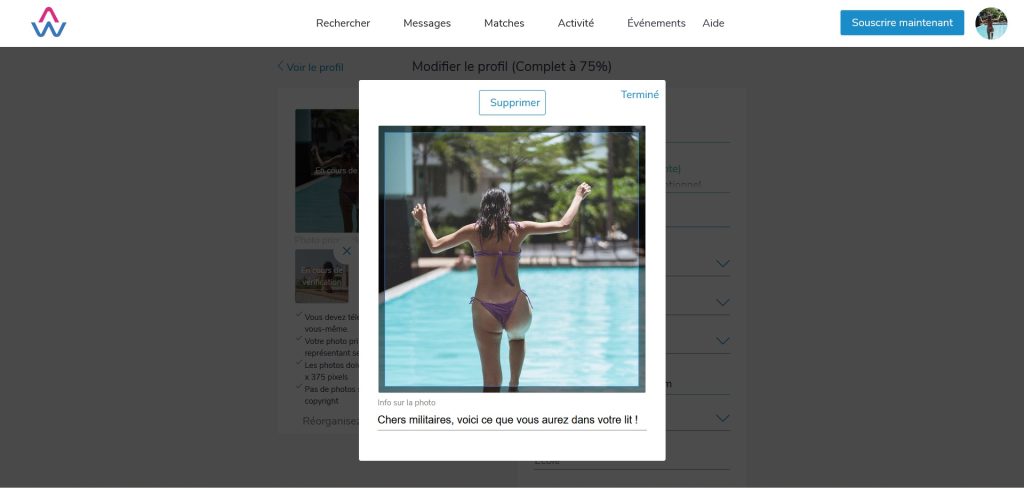 mon cliché hot sur le site de rencontres militaires Attractive World