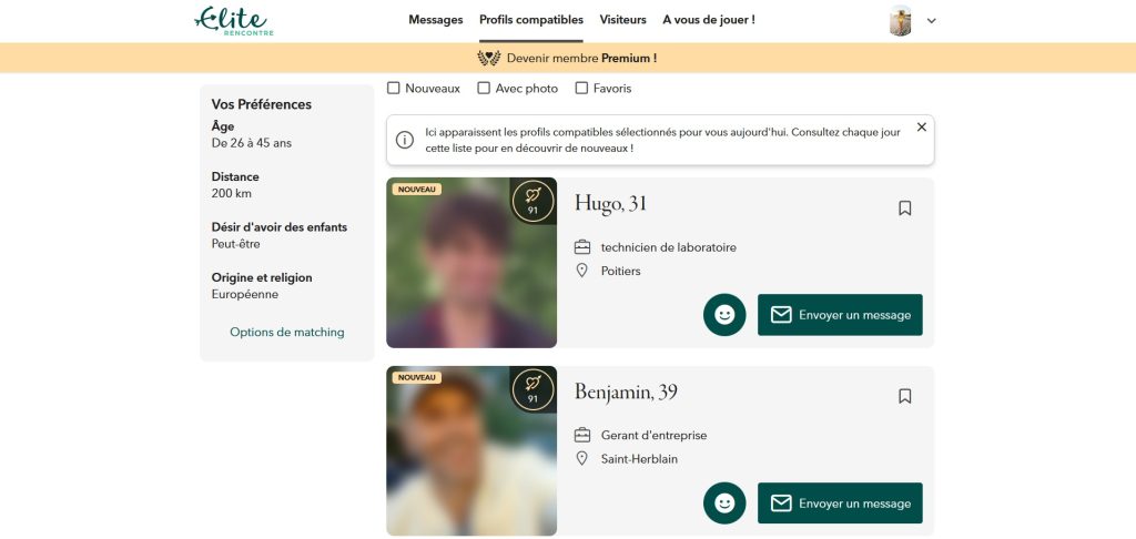 mes recherches sur le site de rencontres pour riches Élite Rencontre