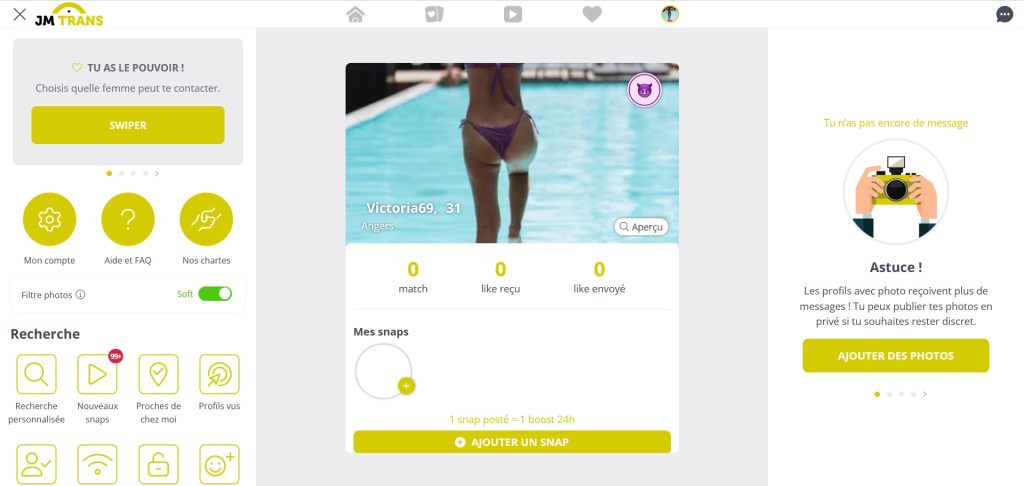 mon profil sur le site de rencontres J&M trans