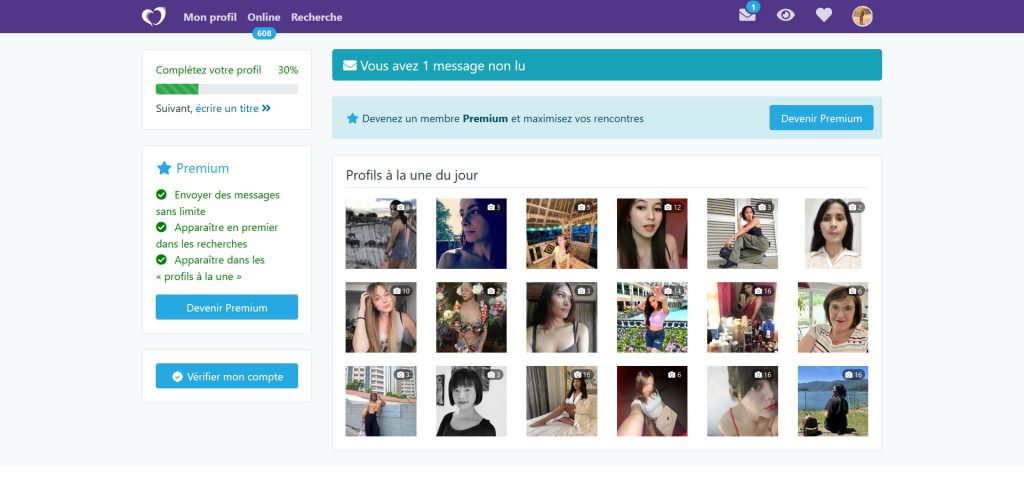 mon interface sur la plateforme de rencontres mytransgendater