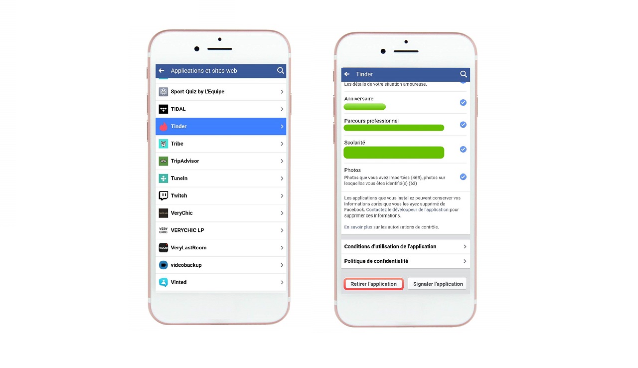 Supprimer son compte Tinder